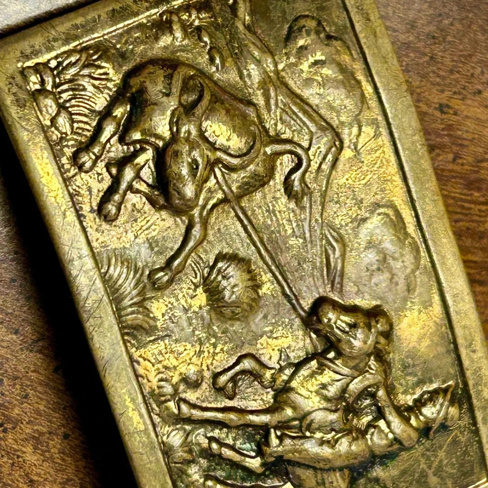 Vintage Bucking Bronco Brass Belt Buckle